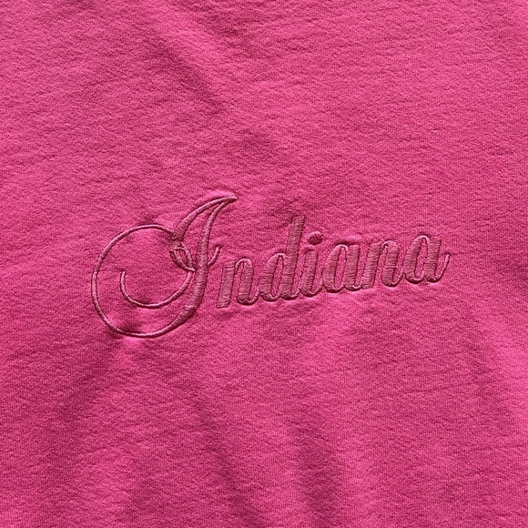 Vintage Cotton Pullover Pink Sweatshirt w/ “Indiana” embroidery - Women's Small - Picture 4 of 5